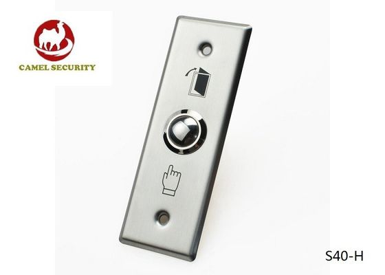 N.O / COM Contacts Slim Press To Exit Switch , Round Corner Stainless Steel Push Button