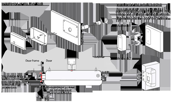 60mm Backset Solid  Brass Rim Lock , Gate Electric Lock 10W Consumption Power