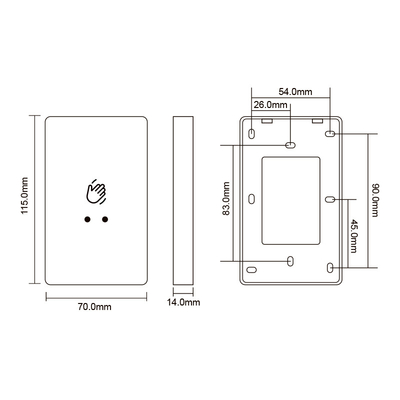 K70A/K70B Touchless Surface Mount Exit Button Waterproof IP68 Multi-function Surface mount Zinc alloy Exit button