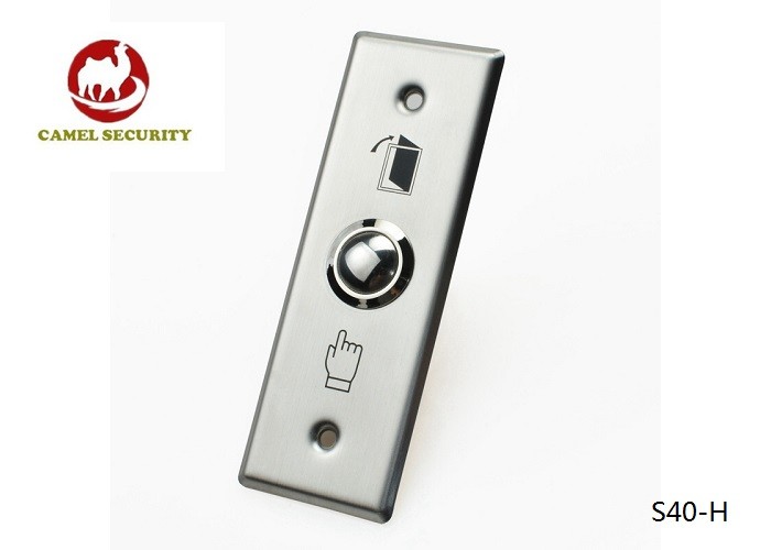 N.O / COM Contacts Slim Press To Exit Switch , Round Corner Stainless Steel Push Button